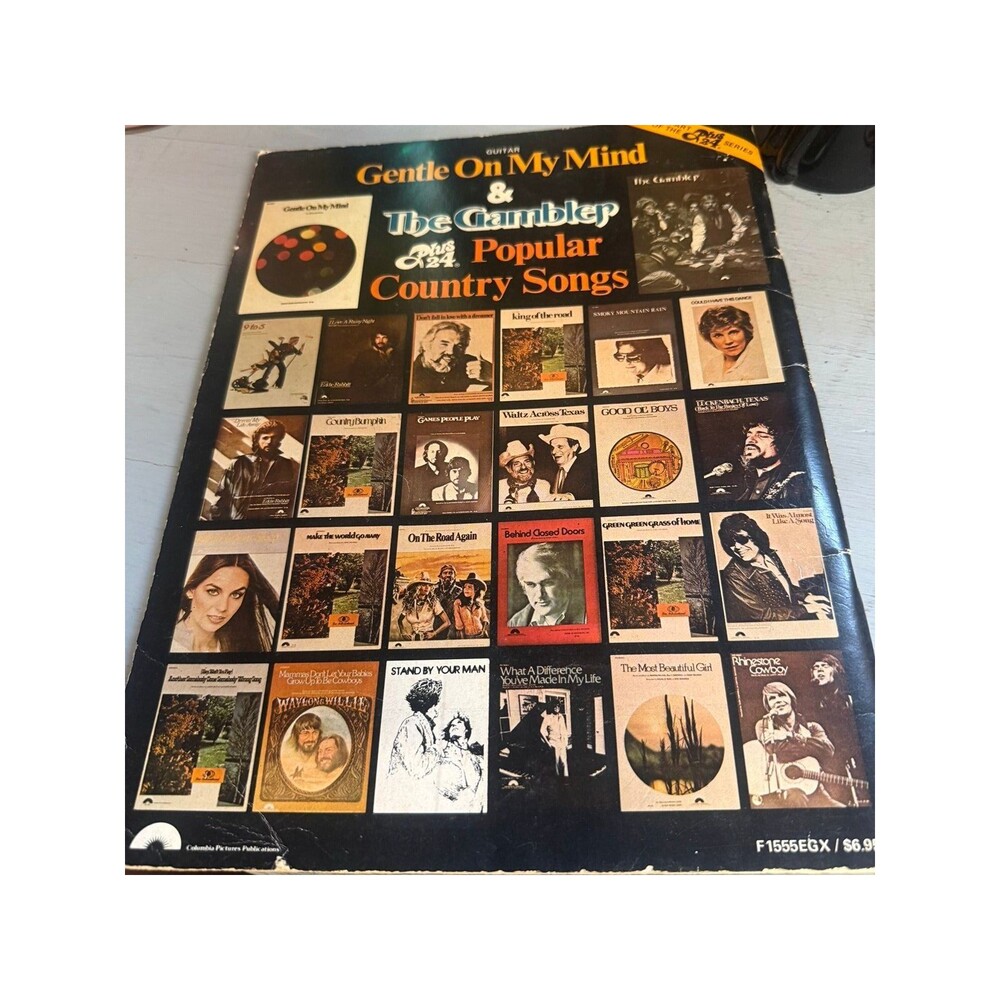 Vintage 1980s Country Guitar Songbook & Keyboard Decals Tutor Learning Lot Organ